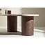 Couchtisch Megg – Ovale Eleganz in Beige & Mokka