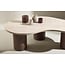 Couchtisch Megg – Ovale Eleganz in Beige & Mokka