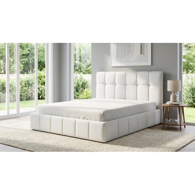 Polsterbett Hadia Creme – Stilvoller Komfort mit großzügigem Stauraum