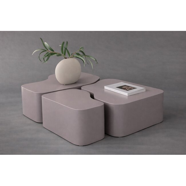 3-teilige Sofa-Tisch Nordland - Couchtisch Beige - Copy