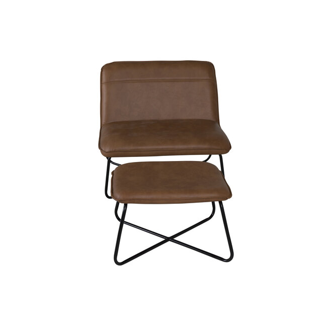 X-Lounge Sessel und Hocker – Klassischer Luxus in zeitlosem Braun