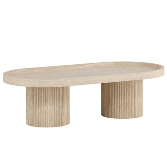 Venture Home Couchtisch Krille – Skulpturales Design in edler Travertin-Optik
