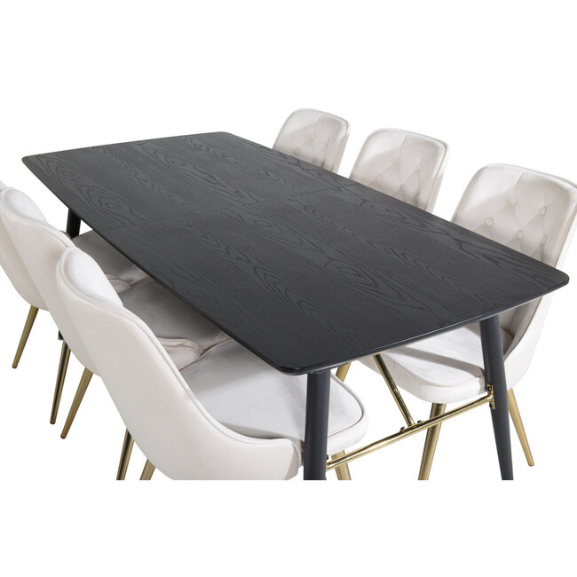 Ausziehbar Esstisch Gol -Schwarz/Gold