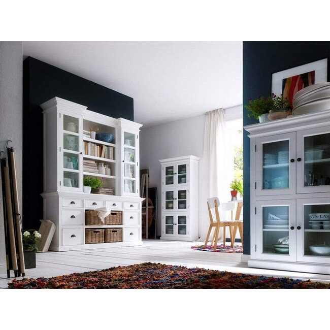 Bibliothek Vitrine mit Korb Set und Glaseinsatz