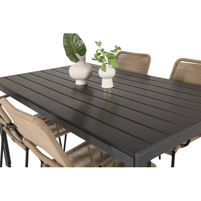 Lounge-Set Break – Wetterfeste Outdoor-Loungemöbel mit Aintwood-Holzoptik und Aluminium zum Entspannen auf Terrasse und Garten