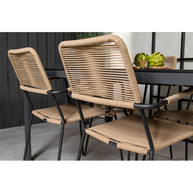 Lounge-Set Break – Wetterfeste Outdoor-Loungemöbel mit Aintwood-Holzoptik und Aluminium zum Entspannen auf Terrasse und Garten