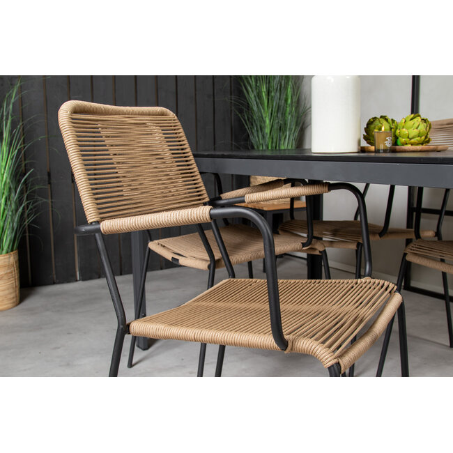 Lounge-Set Break – Wetterfeste Outdoor-Loungemöbel mit Aintwood-Holzoptik und Aluminium zum Entspannen auf Terrasse und Garten