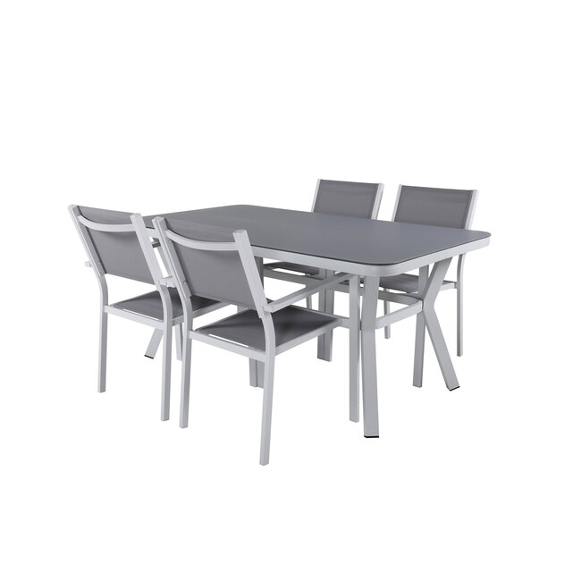 Gartenmöbel-Set Virya ganzjährig – Wetterfestes Aluminium-Rope-Set für Terrasse, Garten und Wintergarten, das ganze Jahr nutzbar