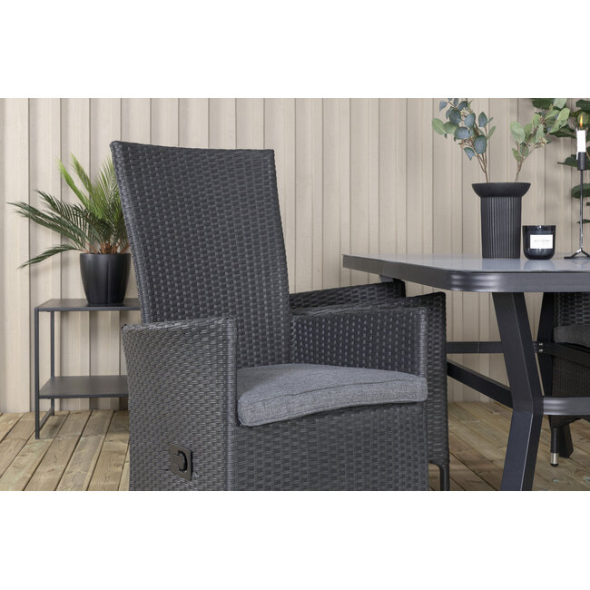 Gartenmöbel-Set Virya kompakt – Aluminium-Outdoor-Set mit Tisch 160×90 cm und Rope-Stühlen, wetterfest und modern
