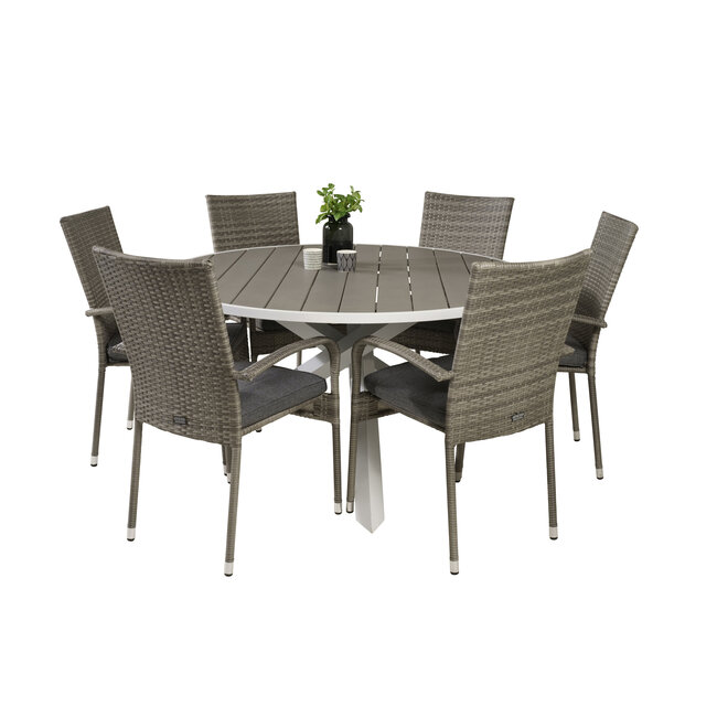 Gartenmöbel-Set Parma groß – Geräumige Aluminium-Outdoor-Gartengarnitur für Familie und Gäste, wetterfest