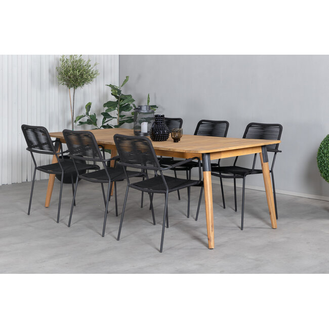 Gartenmöbel-Set Julian 6-teilig – Elegante Outdoor-Essgruppe für 6 Personen, wetterfest und pflegeleicht