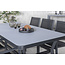 Gartenmöbel-Set Virya Albany – Outdoor-Essgruppe mit Virya Glastisch und Albany Aluminium-Stapelstühlen