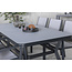Gartenmöbel-Set Virya – wetterfeste Essgruppe mit Glastisch und Stühlen aus Aluminium & Rope