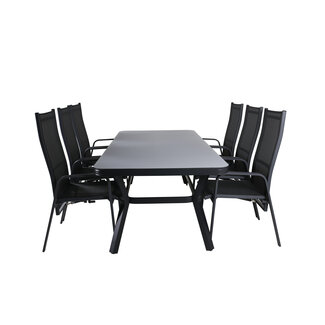 Venture Home Gartenmöbel-Set Virya klein – Glastisch 160cm Aluminium 2 Personen