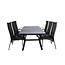 Gartenmöbel-Set Virya klein – Outdoor-Essgruppe mit Virya Glastisch 160×90cm und Aluminium-Stühlen für 2 Personen