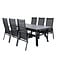Gartenmöbel-Set Virya klein – Outdoor-Essgruppe mit Virya Glastisch 160×90cm und Aluminium-Stühlen für 2 Personen