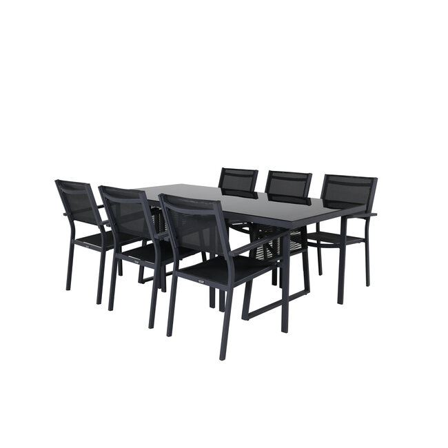 Gartenmöbel-Set Dallas Lounge – Geräumige Outdoor-Gartengarnitur für viele Gäste, wetterfest und komfortabel