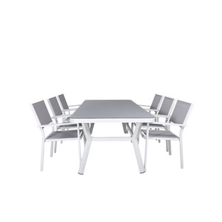 Venture Home Gartenmöbel-Set Virya – Aluminium Glas Gartengarnitur modern wetterfest