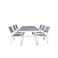Gartenmöbel-Set Virya – Moderne Outdoor-Gartengarnitur aus Aluminium mit Glasplatte für Garten und Terrasse