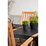 Gartenmöbel-Set Togo und Kenya – Outdoor-Essgruppe aus Aluminium und Teakholz mit massiven Kenya-Stühlen