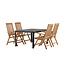 Gartenmöbel-Set Togo und Kenya – Outdoor-Essgruppe aus Aluminium und Teakholz mit massiven Kenya-Stühlen