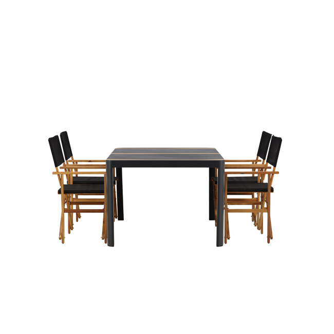 Gartenmöbel-Set Togo – Hochwertige Outdoor-Gartengarnitur aus Aluminium und Teakholz für Garten und Terrasse