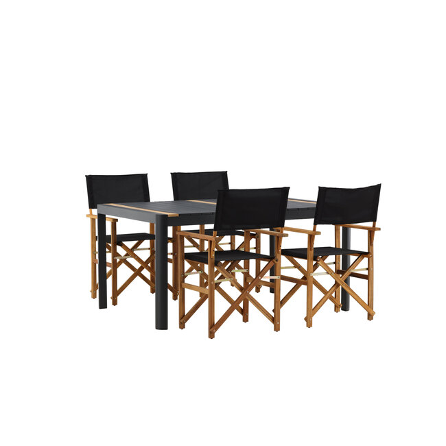 Gartenmöbel-Set Togo – Hochwertige Outdoor-Gartengarnitur aus Aluminium und Teakholz für Garten und Terrasse