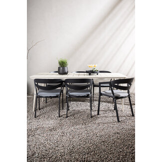 Venture Home Gartenmöbel-Set Lina – Schlanke Aluminium Gartengarnitur wetterfest