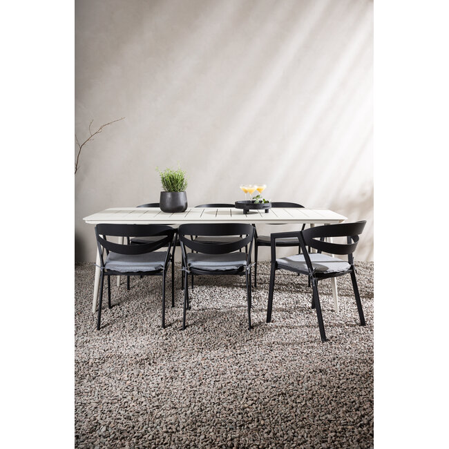 Gartenmöbel-Set Lina – Schlanke und wetterfeste Aluminium Gartengarnitur für Garten und Terrasse