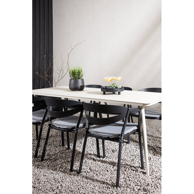 Gartenmöbel-Set Lina – Schlanke und wetterfeste Aluminium Gartengarnitur für Garten und Terrasse