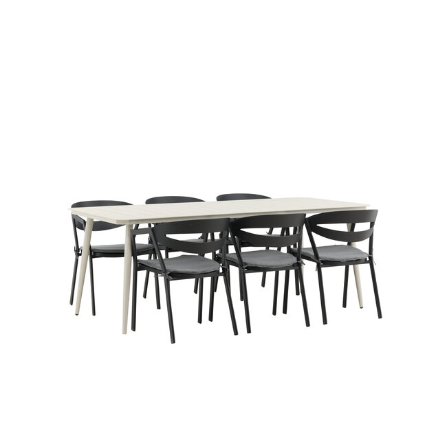 Gartenmöbel-Set Lina – Schlanke und wetterfeste Aluminium Gartengarnitur für Garten und Terrasse