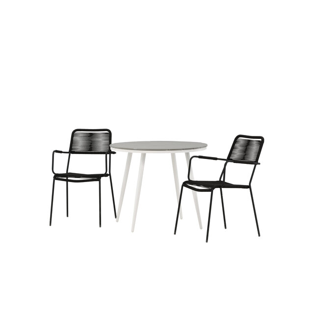 Gartenmöbel-Set Break & Lindos – 6-teilige Outdoor-Garnitur aus Aintwood & Aluminium für große Terrassen