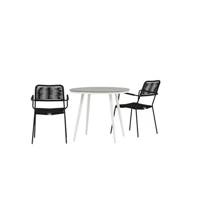 Gartenmöbel-Set Break & Lindos – 6-teilige Outdoor-Garnitur aus Aintwood & Aluminium für große Terrassen