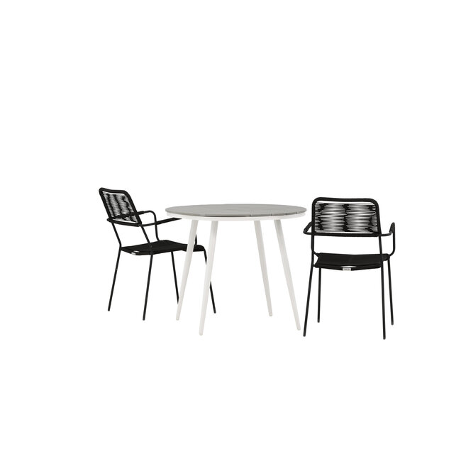 Gartenmöbel-Set Break & Lindos – 6-teilige Outdoor-Garnitur aus Aintwood & Aluminium für große Terrassen