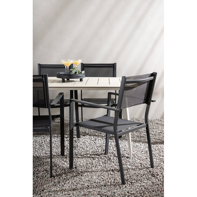 Gartenmöbel-Set Lina und Copacabana – Lebendige Aluminium Outdoor-Essgruppe mit Copacabana-Stühlen