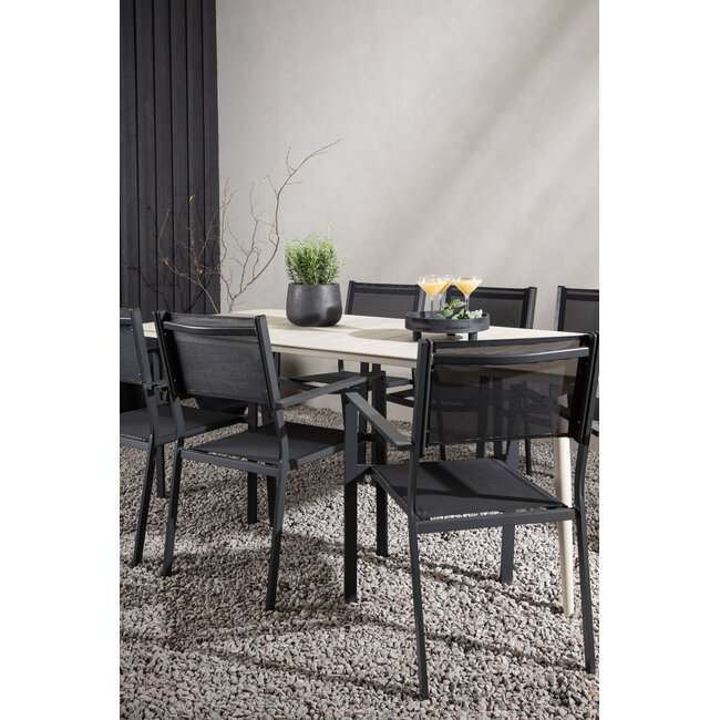 Gartenmöbel-Set Lina und Copacabana – Lebendige Aluminium Outdoor-Essgruppe mit Copacabana-Stühlen