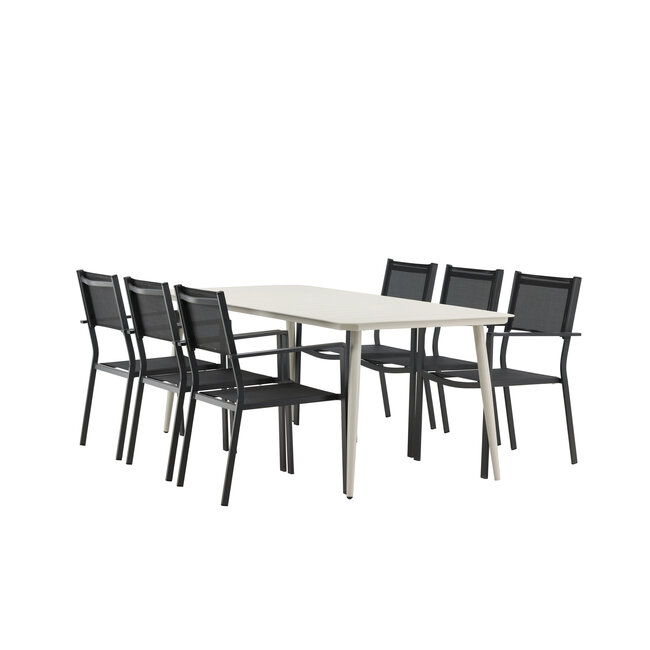 Gartenmöbel-Set Lina und Copacabana – Lebendige Aluminium Outdoor-Essgruppe mit Copacabana-Stühlen
