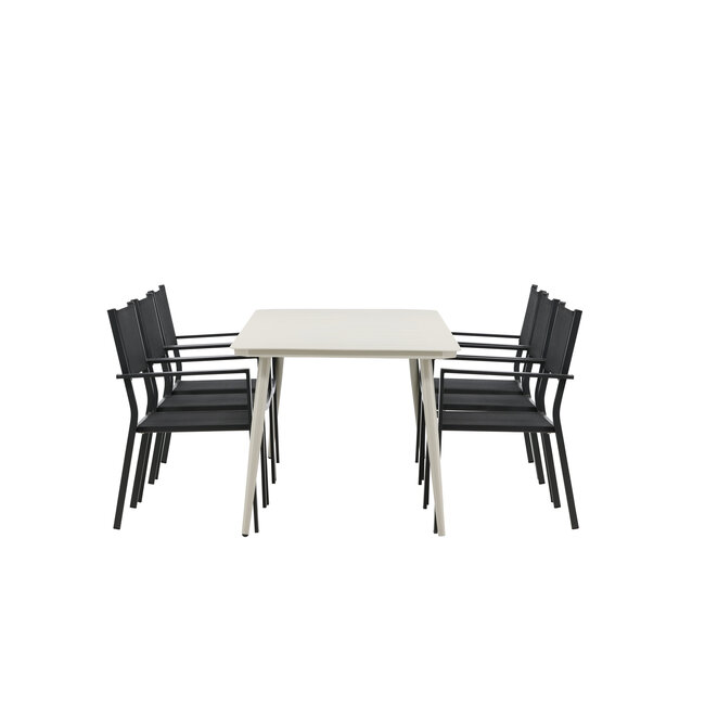 Gartenmöbel-Set Lina und Copacabana – Lebendige Aluminium Outdoor-Essgruppe mit Copacabana-Stühlen