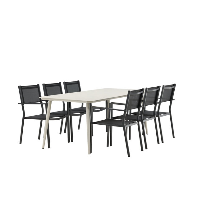 Gartenmöbel-Set Lina und Copacabana – Lebendige Aluminium Outdoor-Essgruppe mit Copacabana-Stühlen
