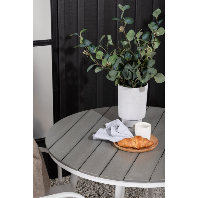 Gartenmöbel-Set Break & Santorini – Mediterrane Outdoor-Essgruppe Aintwood & Aluminium mit Santorini-Stühlen