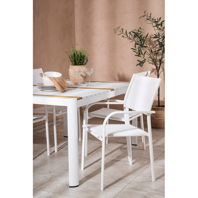 Gartenmöbel-Set Togo und Santorini – Mediterrane Outdoor-Essgruppe aus Teakholz und Aluminium