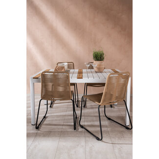 Venture Home Gartenmöbel-Set Togo & Lindos – Großes Teakholz Set mit Stapelstühlen