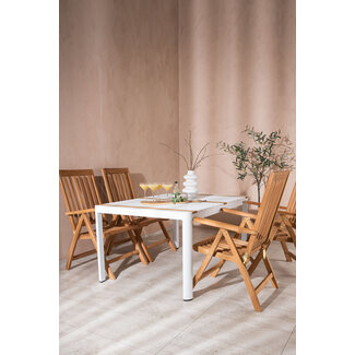 Venture Home Gartenmöbel-Set Togo & Kenya – Aluminium & Teakholz Essgruppe Outdoor