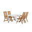 Gartenmöbel-Set Togo und Kenya – Wetterfeste Outdoor-Essgruppe aus Aluminium und Teakholz