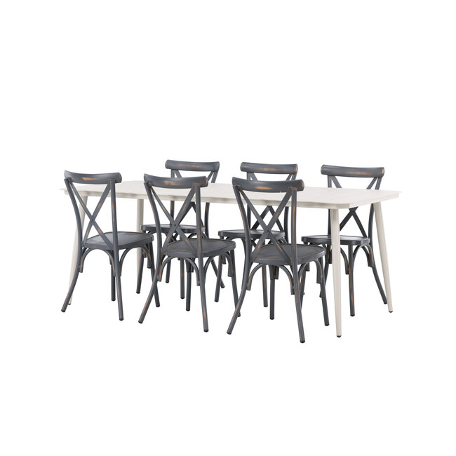 Gartenmöbel-Set Lina und Peking – Wetterfeste Outdoor-Essgruppe aus Aluminium