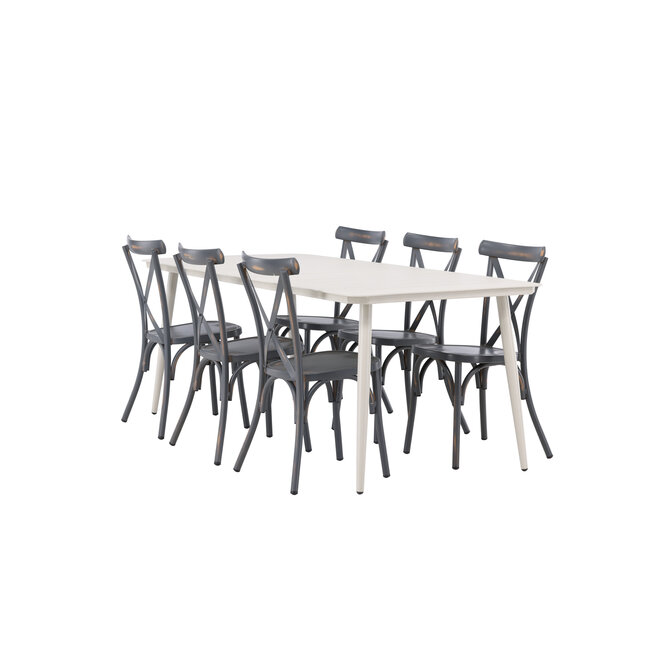 Gartenmöbel-Set Lina und Peking – Wetterfeste Outdoor-Essgruppe aus Aluminium