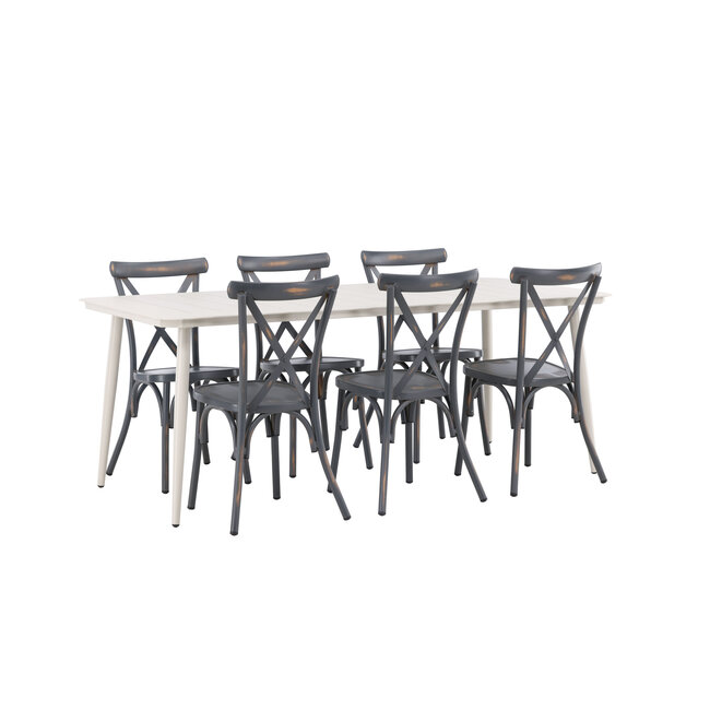 Gartenmöbel-Set Lina und Peking – Wetterfeste Outdoor-Essgruppe aus Aluminium