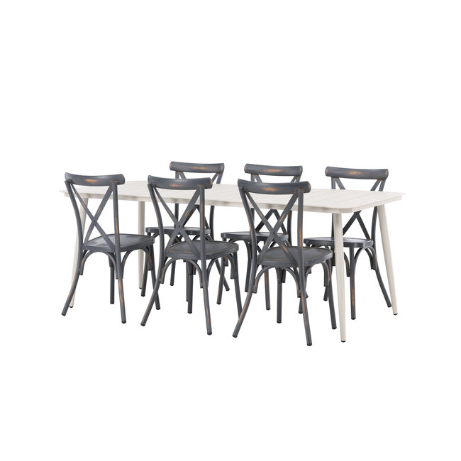 Gartenmöbel-Set Lina und Peking – Wetterfeste Outdoor-Essgruppe aus Aluminium