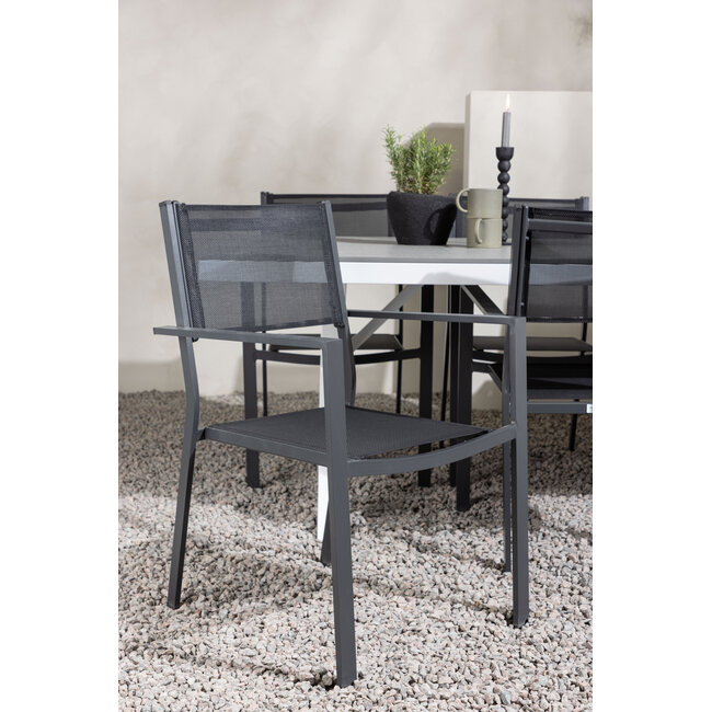 Gartenmöbel-Set Garcia & Copacabana – Outdoor-Essgruppe Aluminium mit Aintwood-Holzoptik