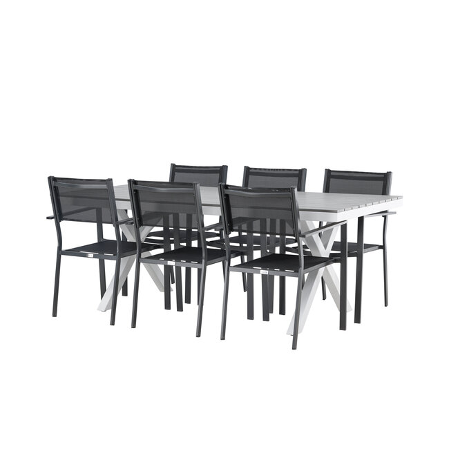 Gartenmöbel-Set Garcia & Copacabana – Outdoor-Essgruppe Aluminium mit Aintwood-Holzoptik